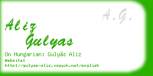 aliz gulyas business card